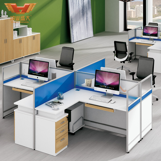 H15-0816办公室屏风工位隔断桌4人位员工桌椅组合简约现代